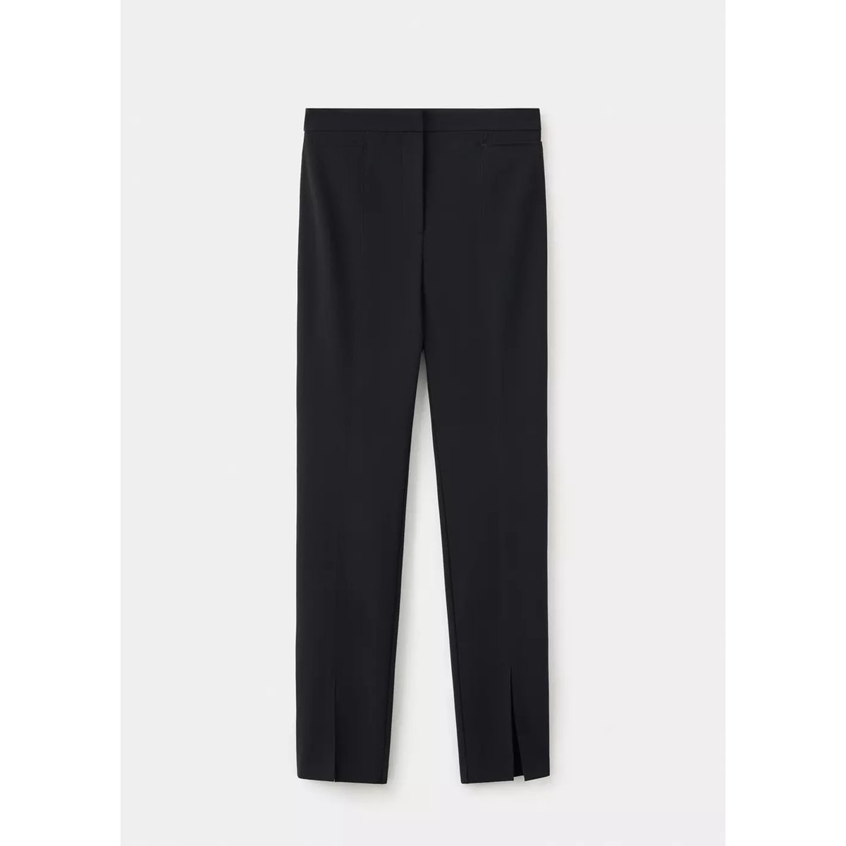 Pantalon skinny fendu en bas noir, MANGO
