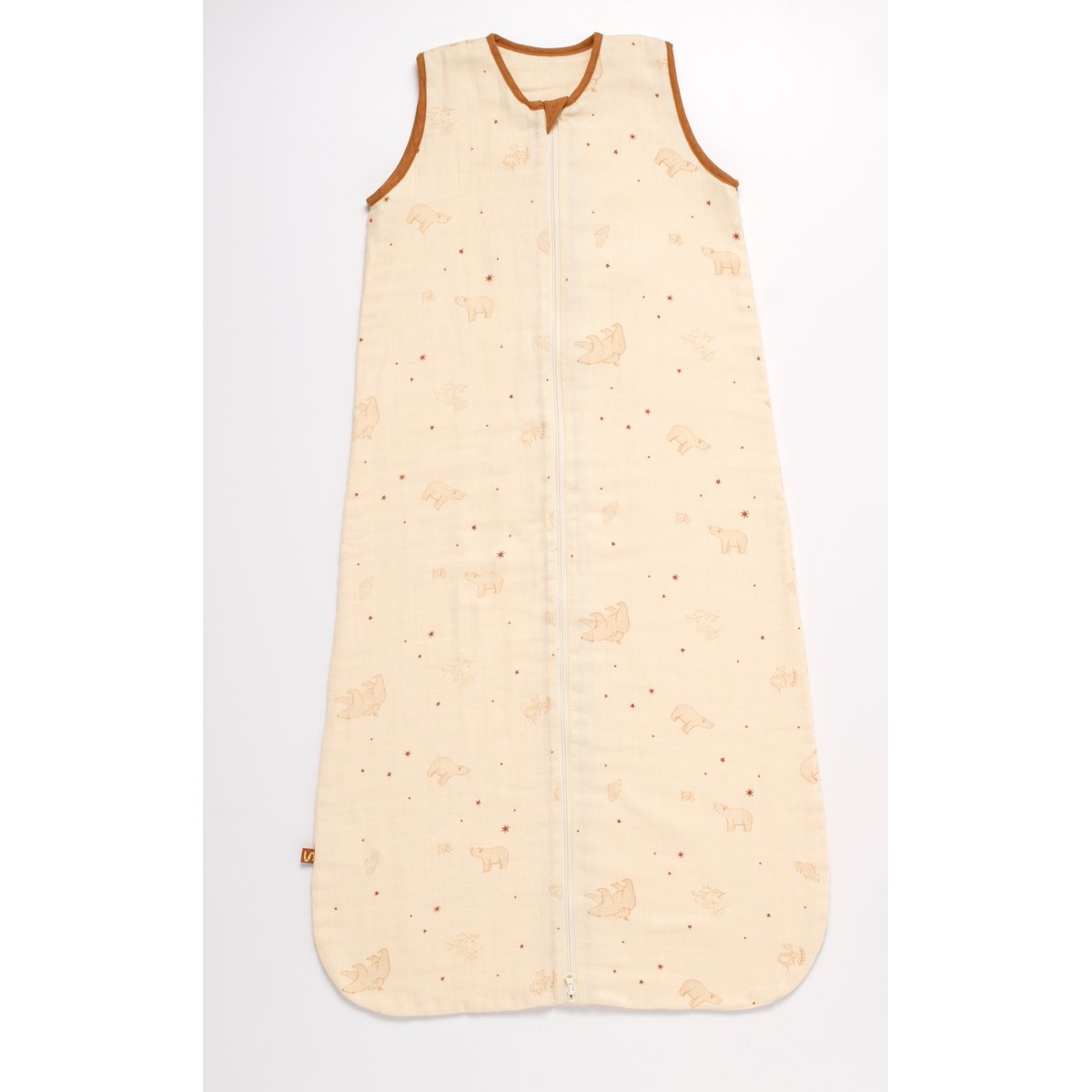 Gigoteuse lange été en coton bio beige/marron, SAUTHON