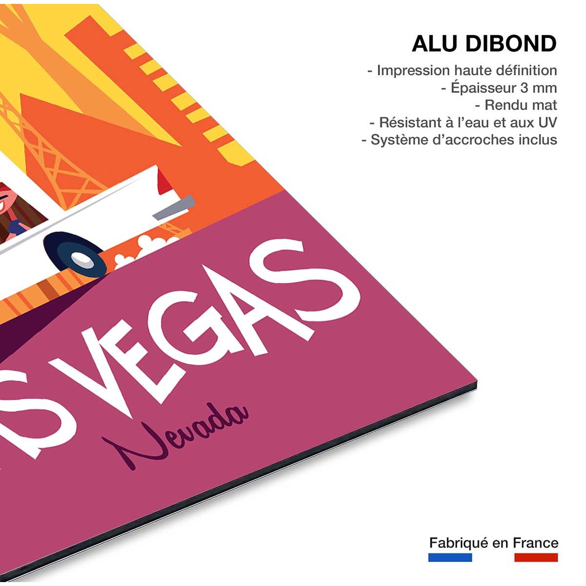 Tableau road trip à vegas tableau alu dibond, HEXOA