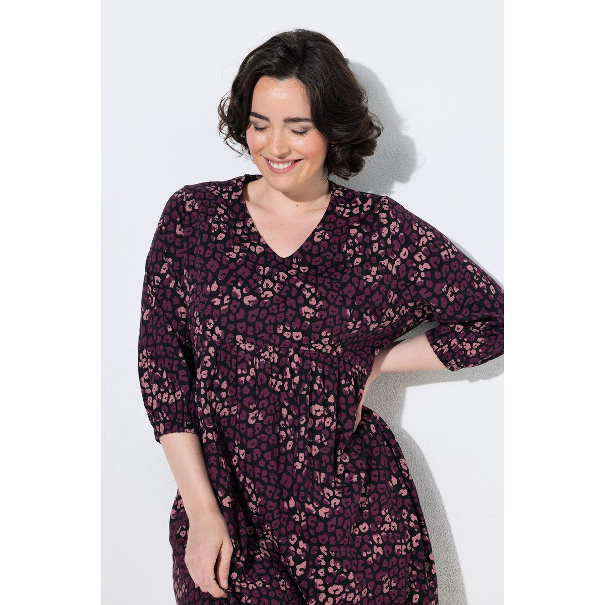Robe en jersey motif léopard noir, ULLA POPKEN