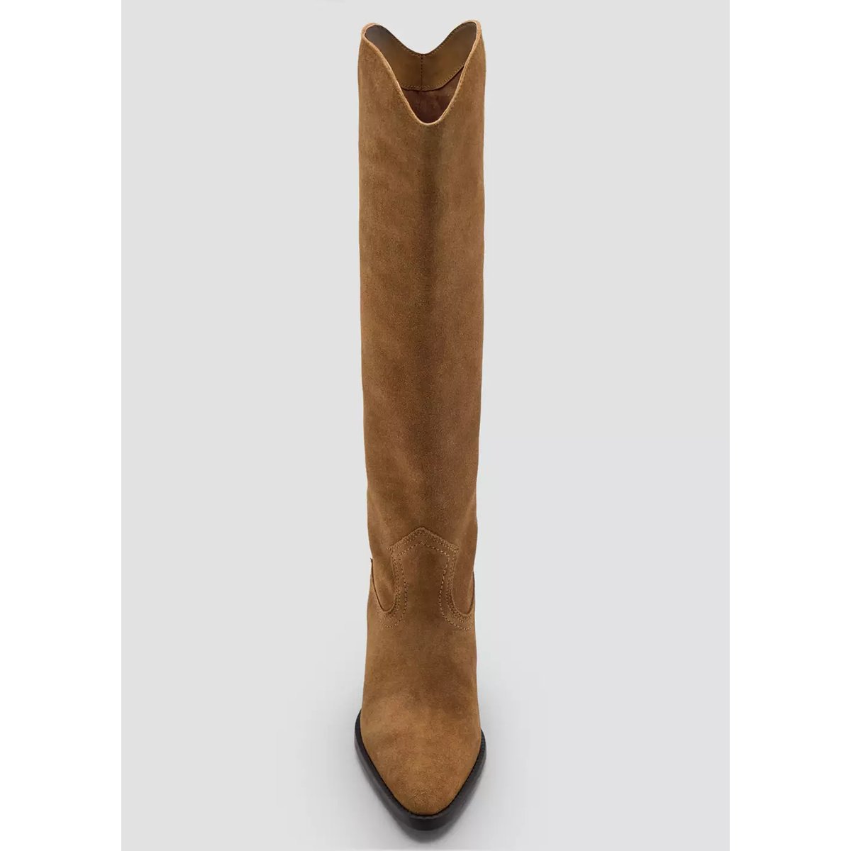 Bottes suède talon bloc tabac, MANGO