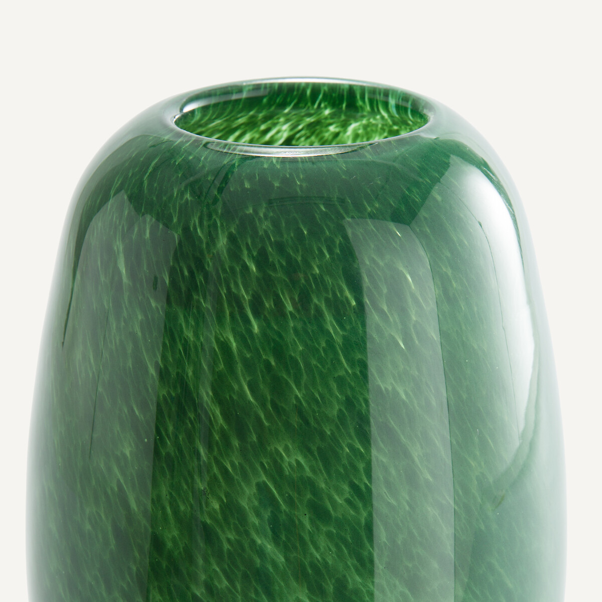 Vase flacon en verre soufflé, H30,5 cm, Stine vert/rouge, AM.PM