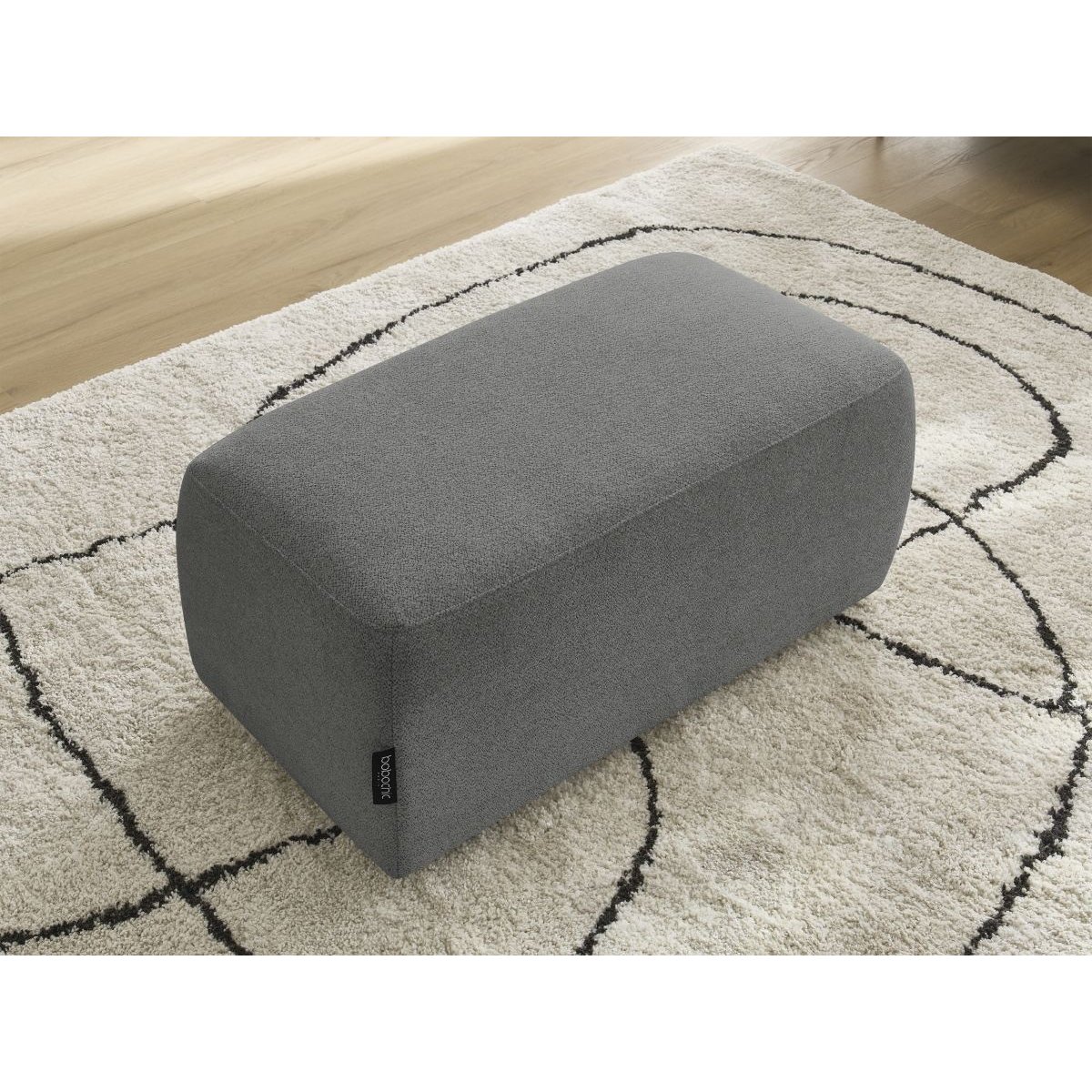 Pouf tissu chiné, ATILLA gris foncé, BOBOCHIC