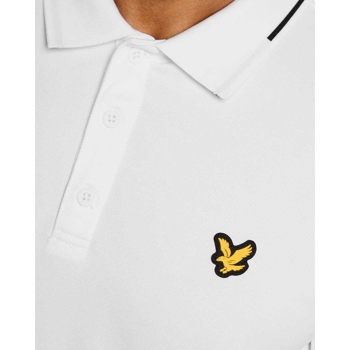 Polo à liserés contrastés technique blanc, LYLE & SCOTT