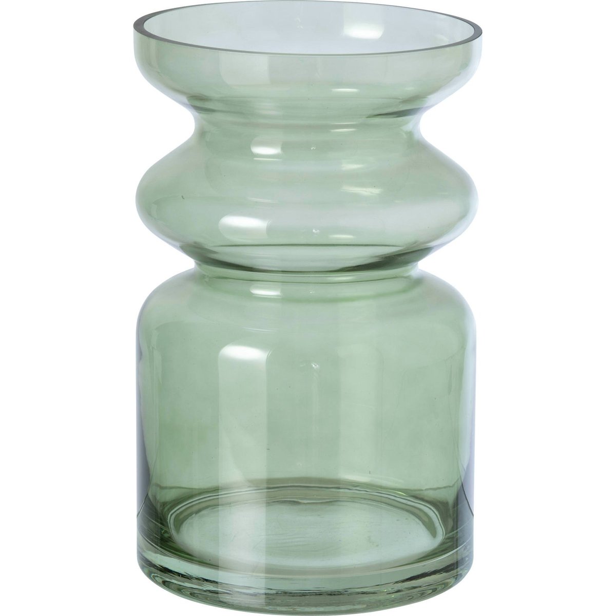 Vase en verre soufflé vert olive, RECOLLECTION