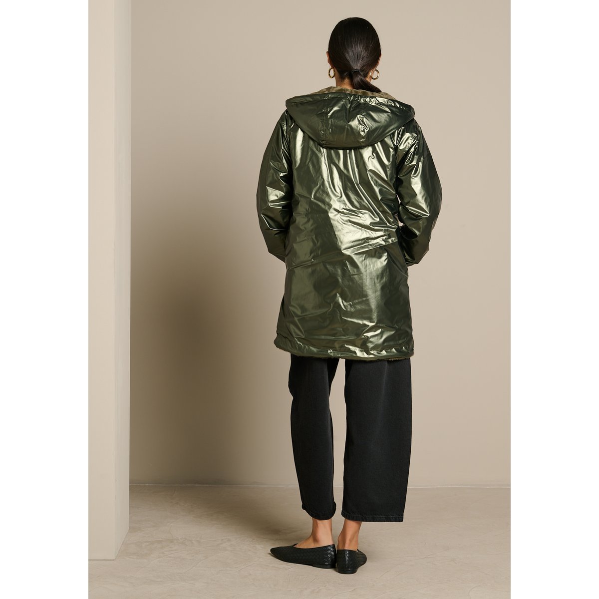 Parka réversible à capuche khaki, LOLALIZA