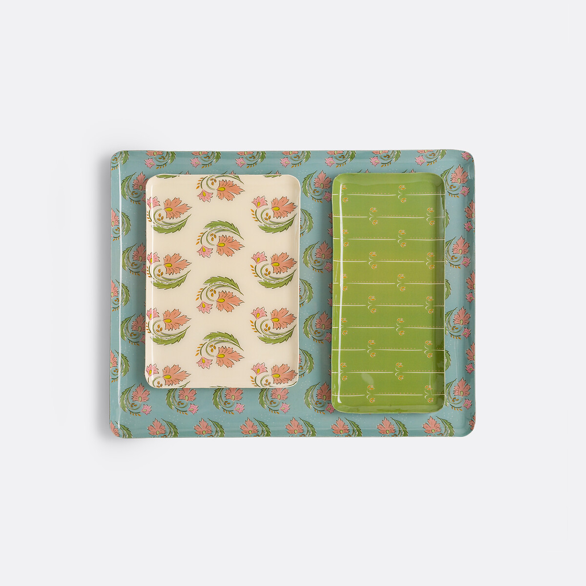Set of 3 Ina Floral Print Trays indian print, LA REDOUTE INTERIEURS