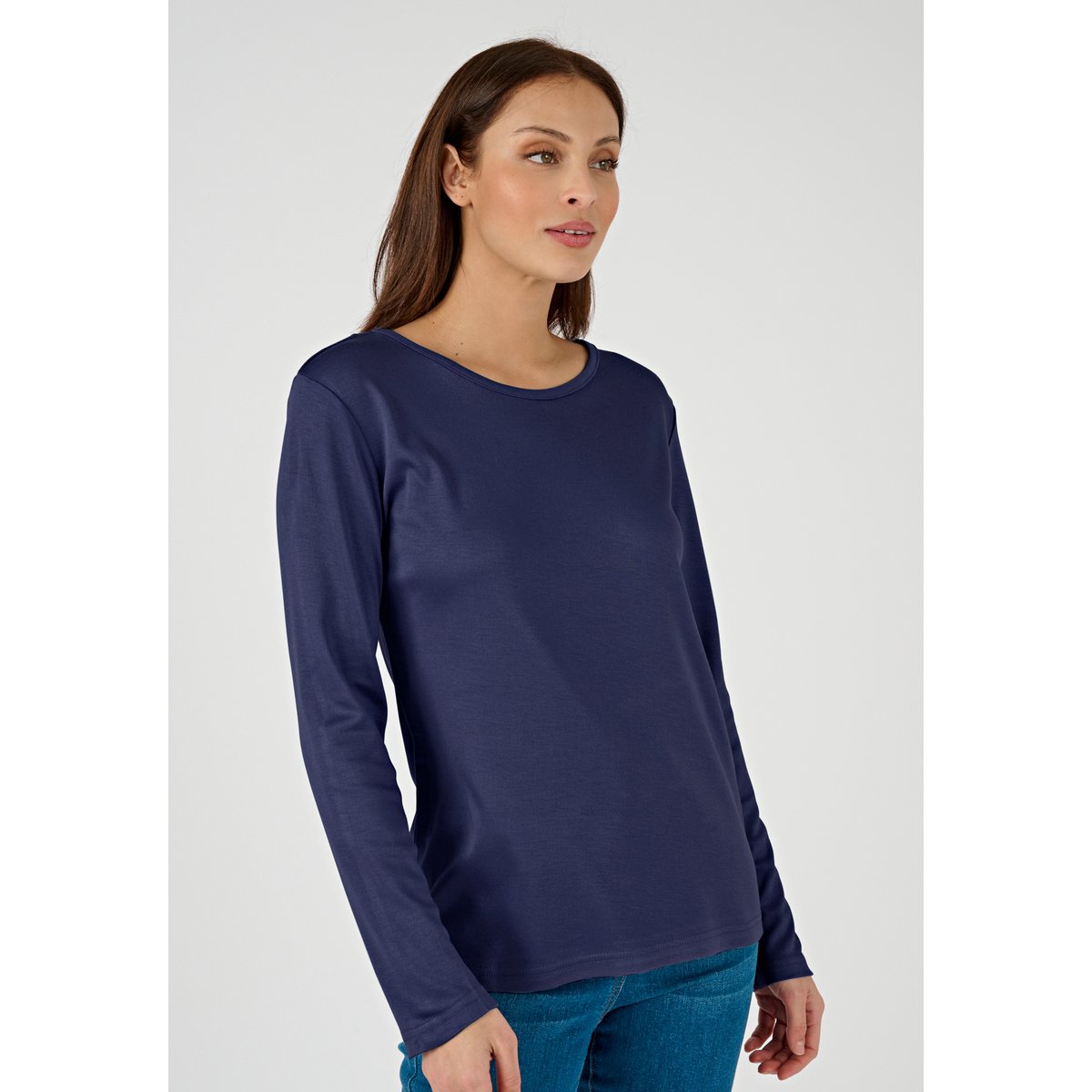 T-shirts col rond - Lot de 2 bleu lot marine + écru, DAMART