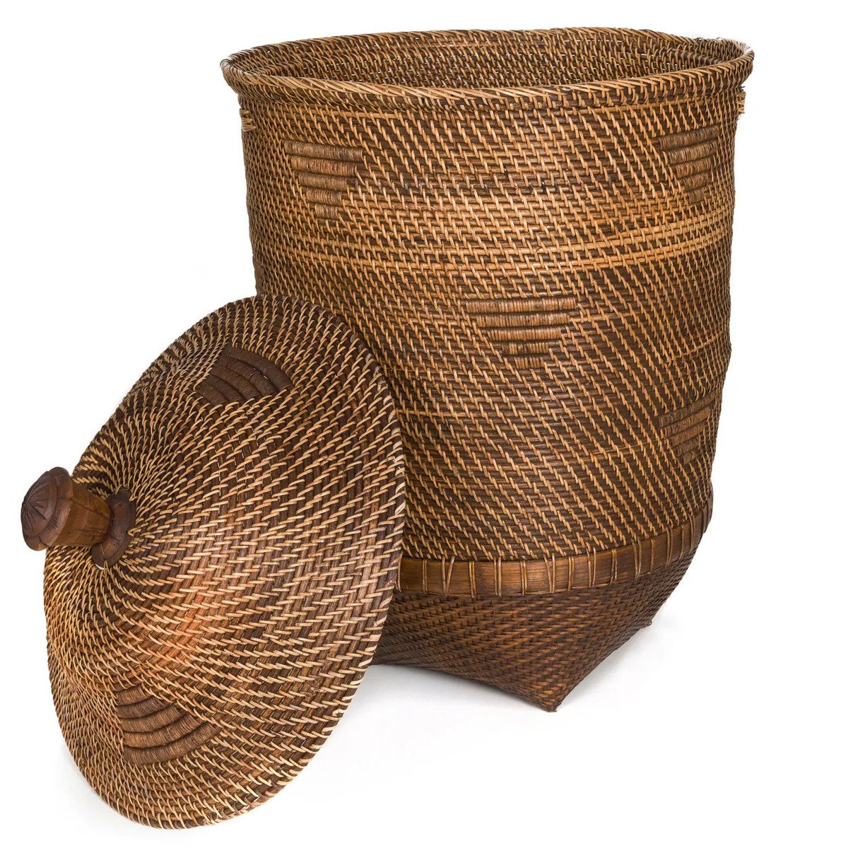 Panier à linge en rotin COLONIAL brun naturel, BAZAR BIZAR