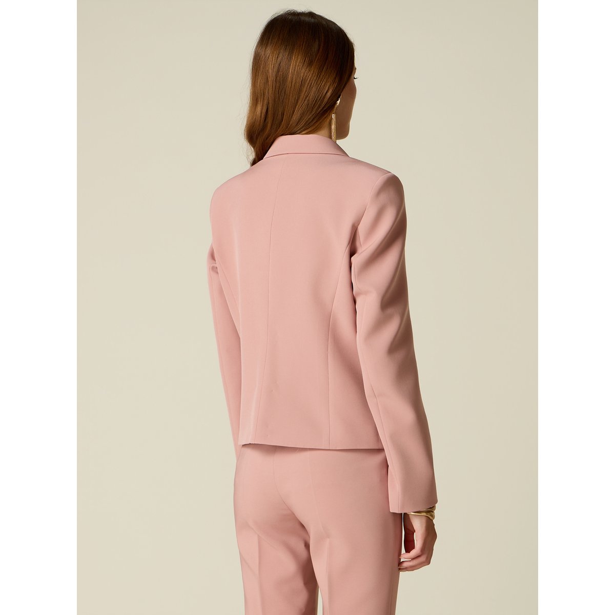 Blazer simple boutonnage à revers rose, OLTRE