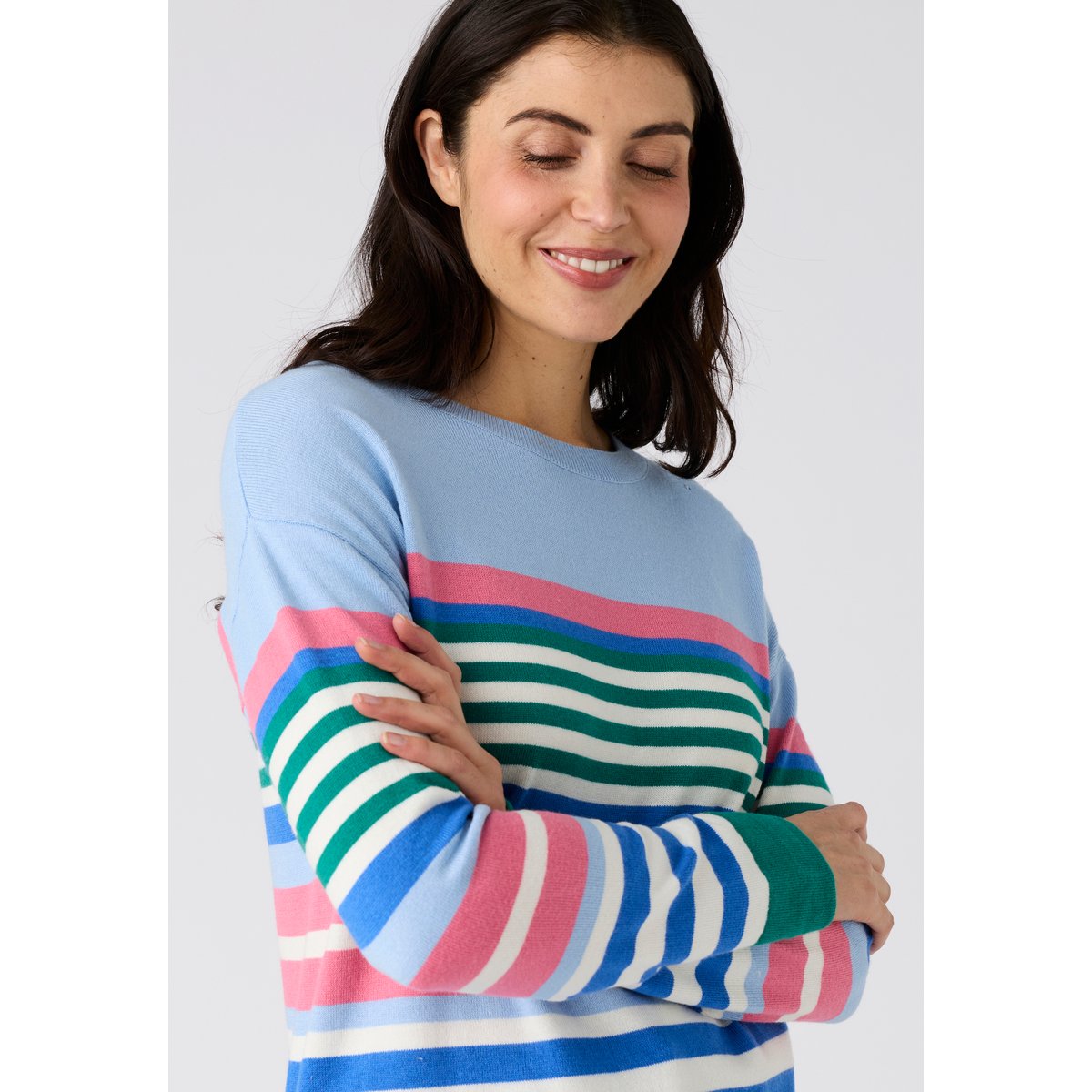Pull rayé bleu multicolore rayé, DAMART