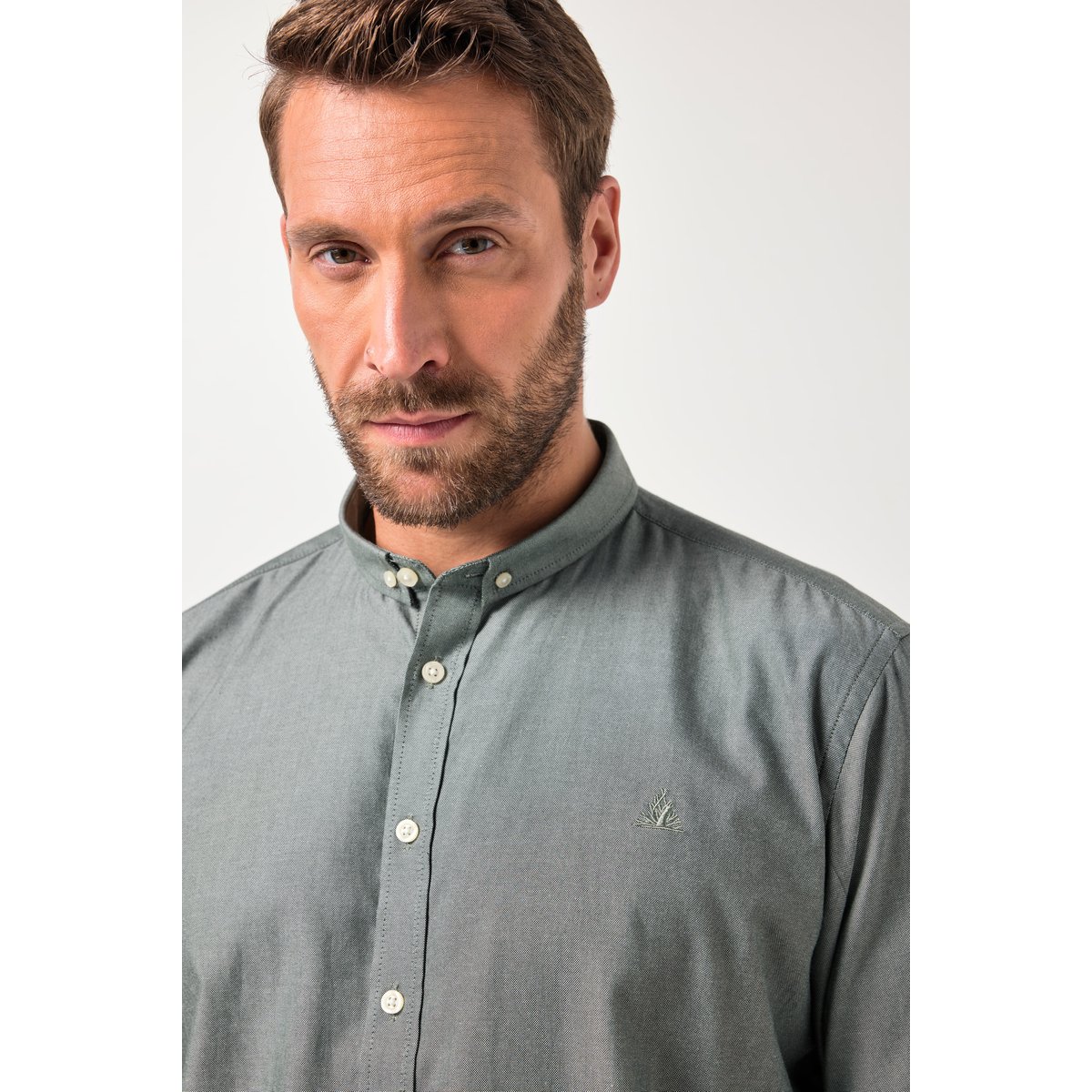 Chemise Oxford à manches longues vert foncé, JP1880