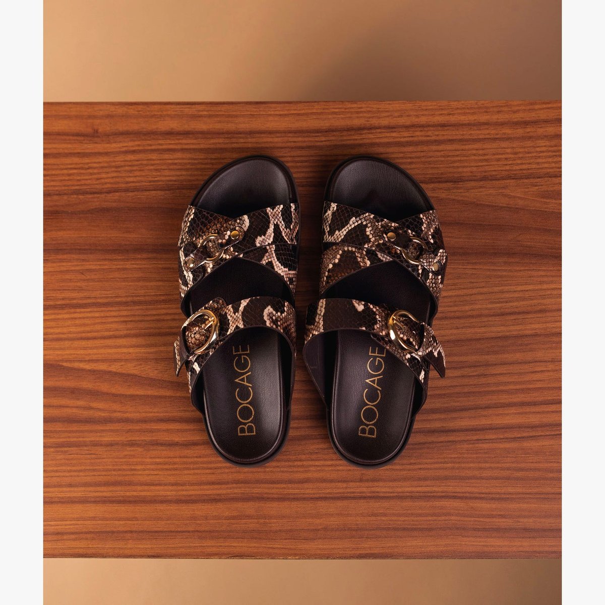 Mule en cuir YARA python, BOCAGE