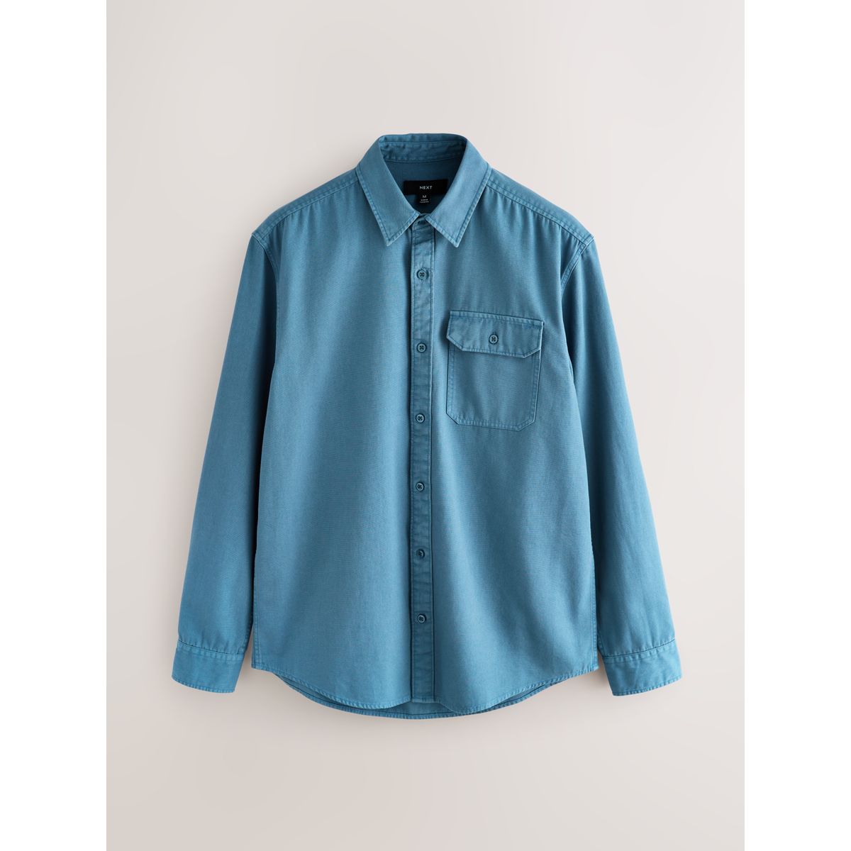 Chemise oxford teinte à manches longues bleu, NEXT