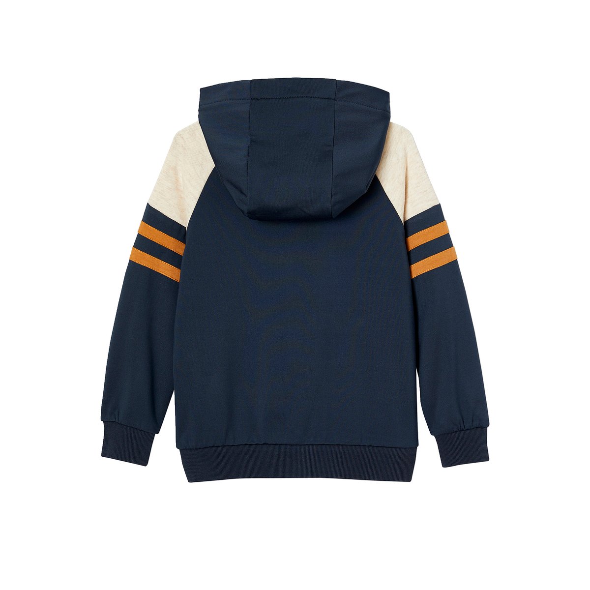 Sweat zippé à capuche sport manches raglan noix de pécan, VERTBAUDET