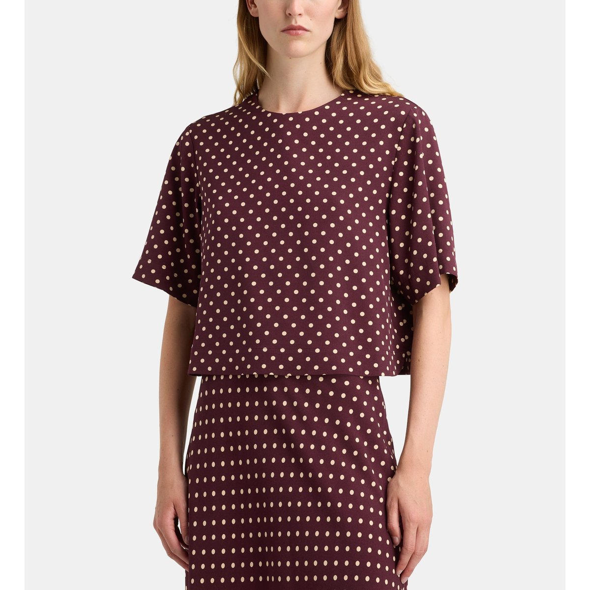 Top droit dashi dot bordeaux, GALERIES LAFAYETTE