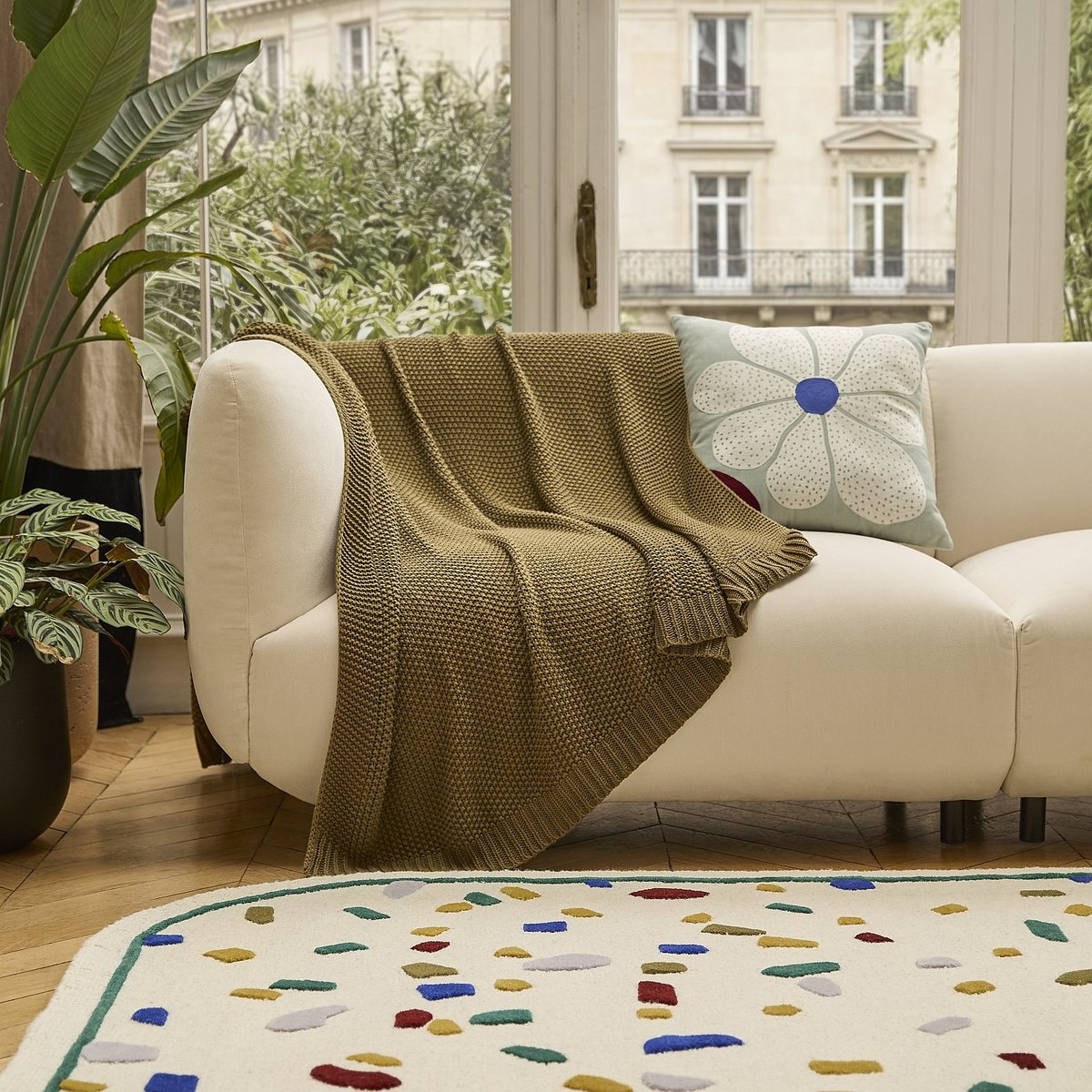Plaid coton DANAE bronze, HABITAT