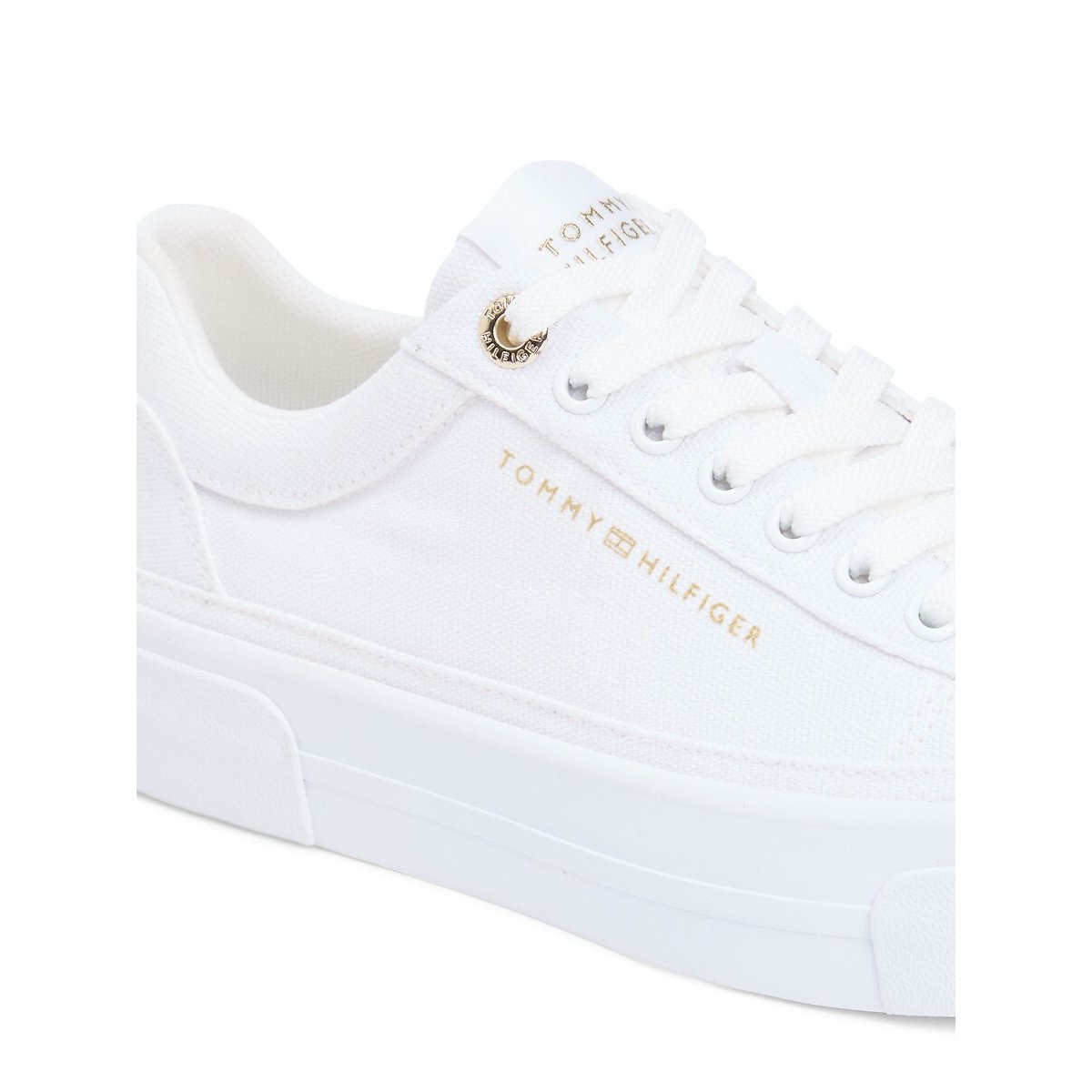 Canvas Platform Trainers white, TOMMY HILFIGER
