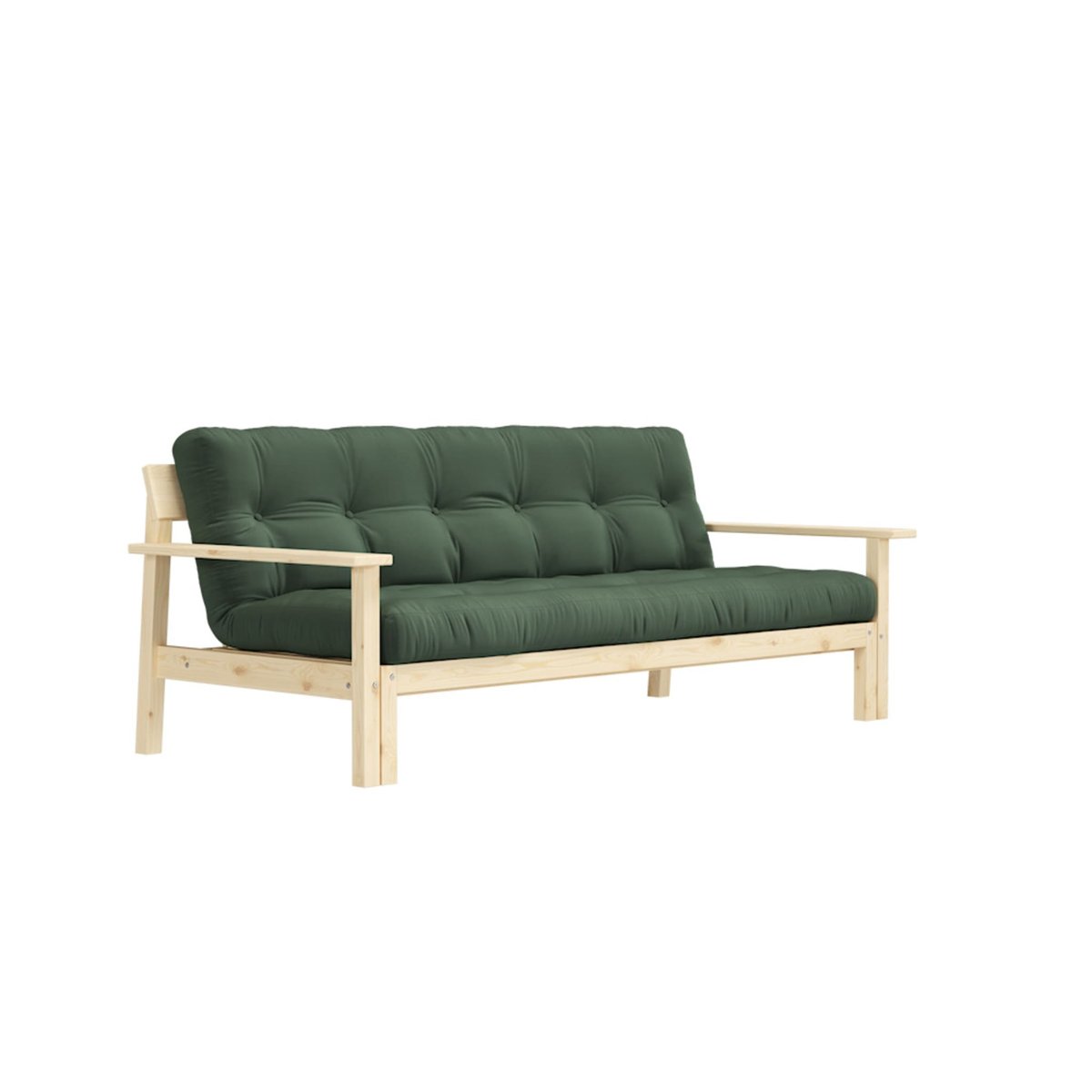 Canapé convertible en pin massif avec futon UNWIND kaki, KARUP DESIGN