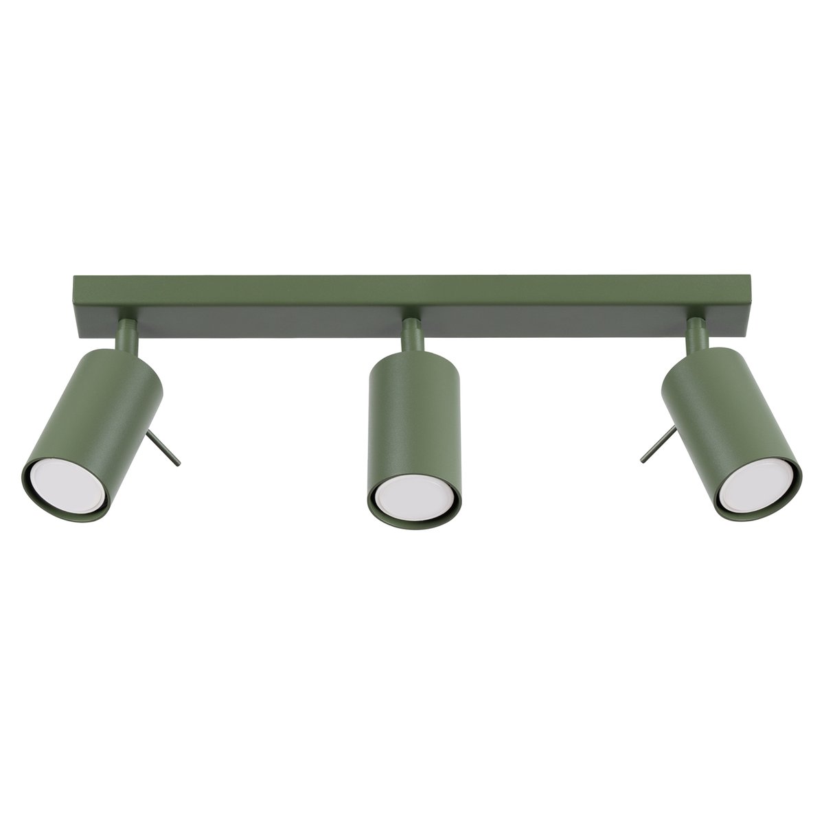 Plafonnier Acier Vert Olive GU10 3 Ring Line vert, EDEN