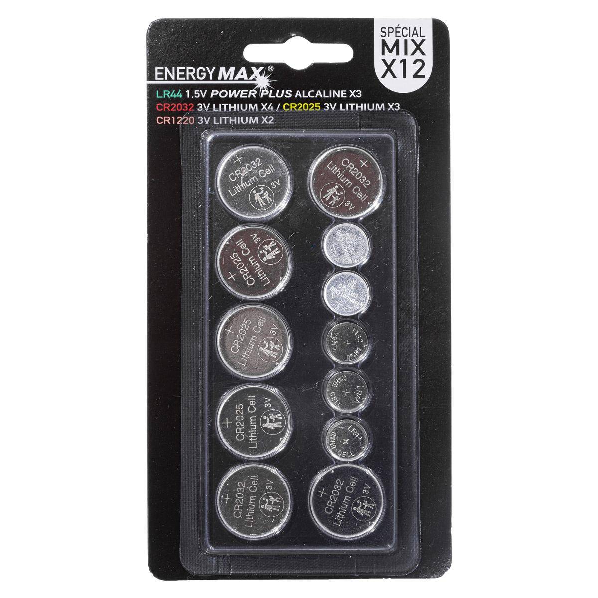 Lot de 12 piles bouton set argent, 5FIVE SIMPLY SMART