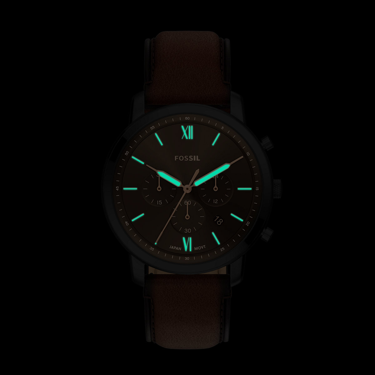 Montre Analogique NEUTRA noir brun marron, FOSSIL