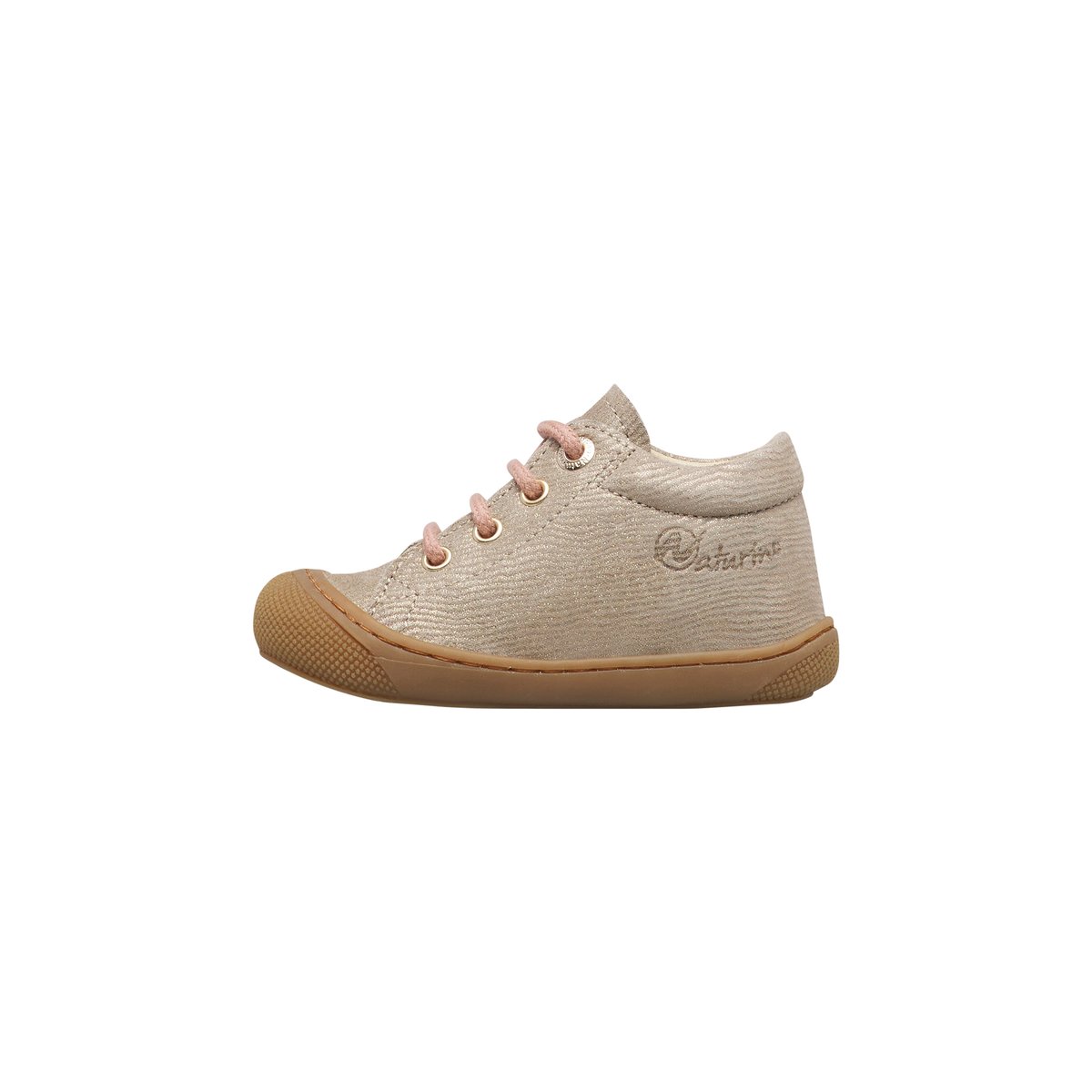 Chaussures premiers pas en suède COCOON platine-rose, NATURINO