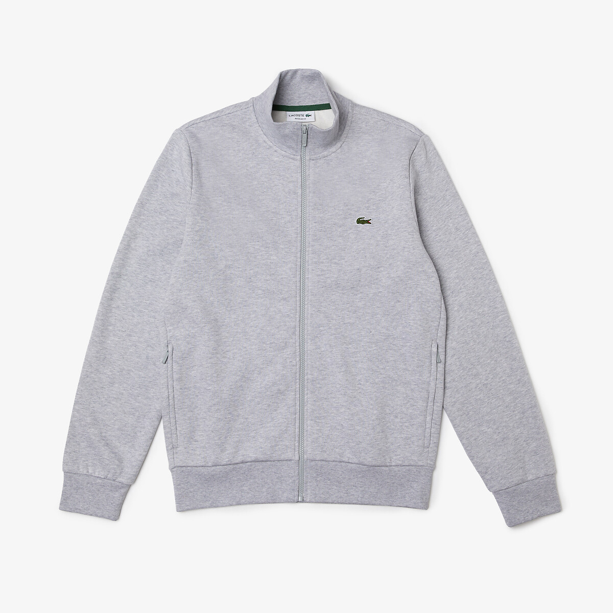 Sweatshirt zippé molleton col montant gris-cca, LACOSTE