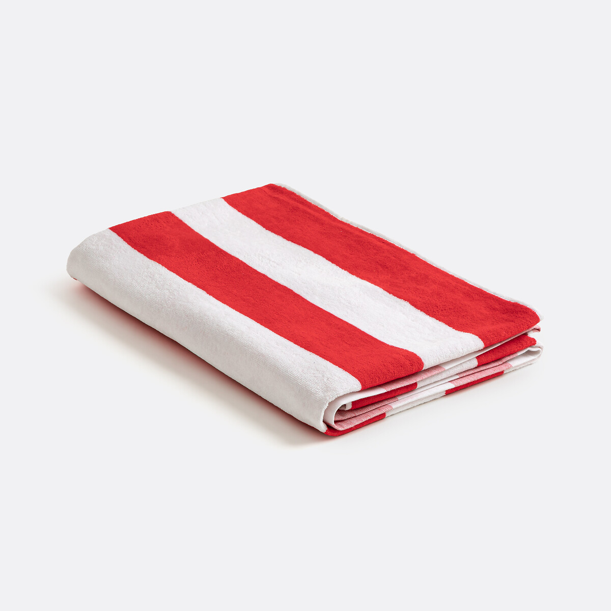 Strandlaken fluweel 420 g, Hendaye rood/wit, LA REDOUTE INTERIEURS