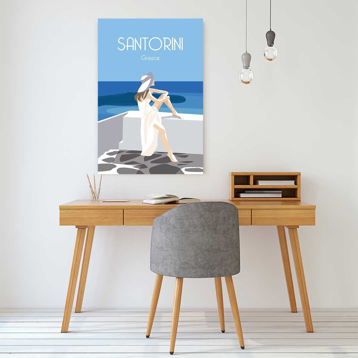 Tableau de voyage Le bleu de Santorin tableau alu dibond, HEXOA