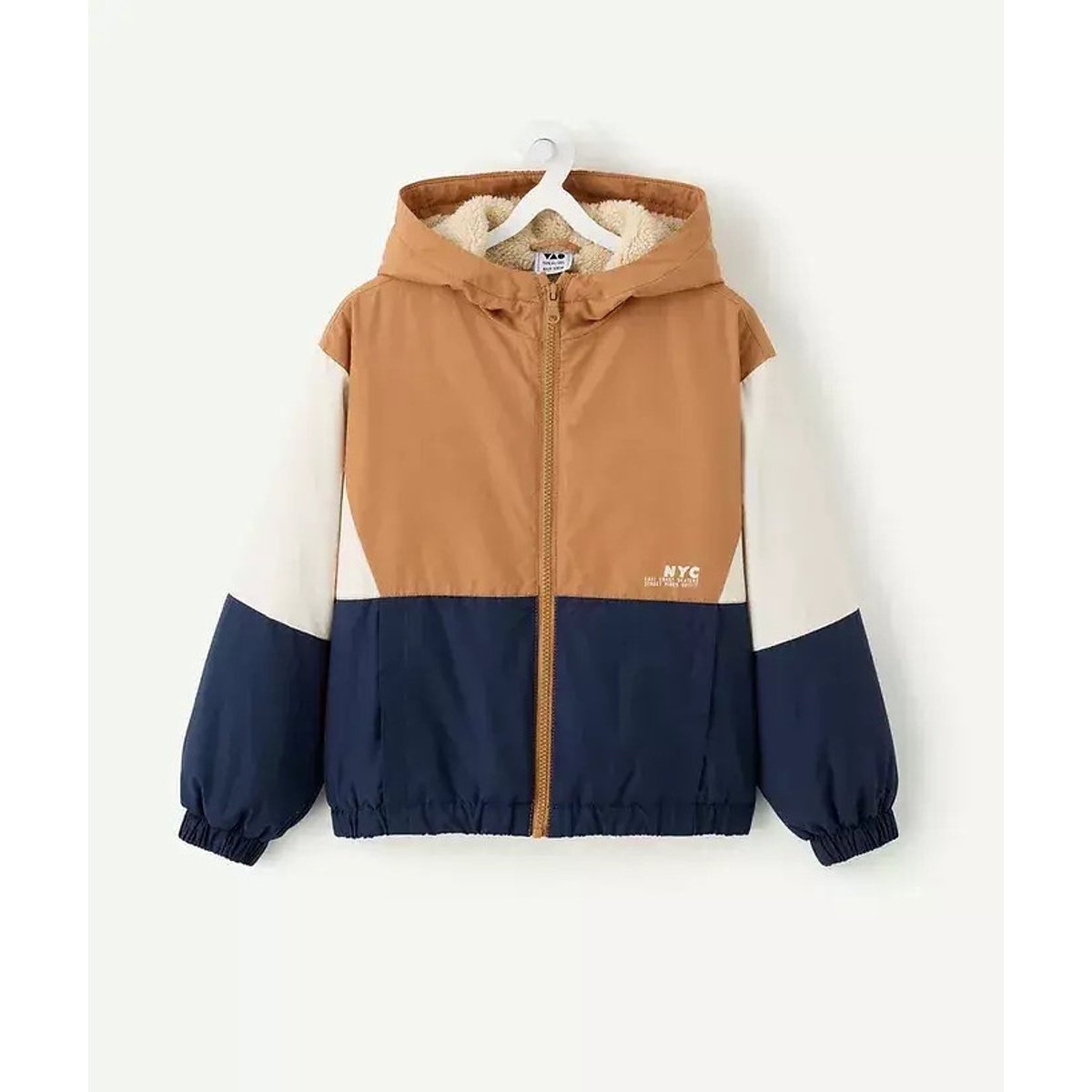 Giacca foderata in sherpa marine/cammello, TAPE A L'OEIL