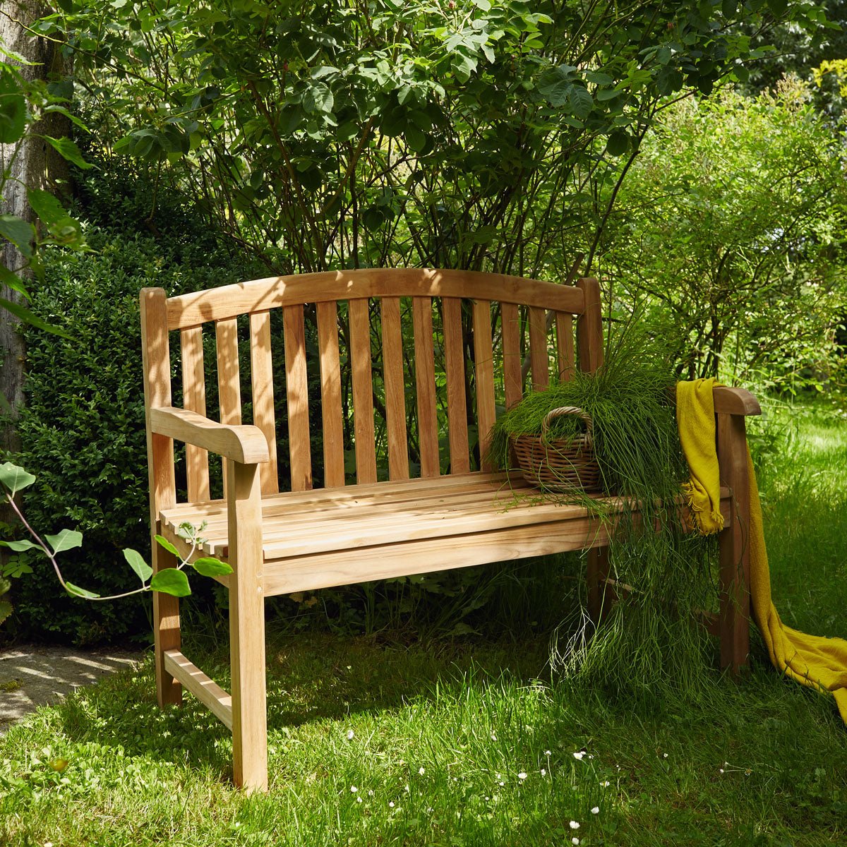 Banc de jardin en teck massif 2 places  MIDLAND naturel, BERAH GETAH