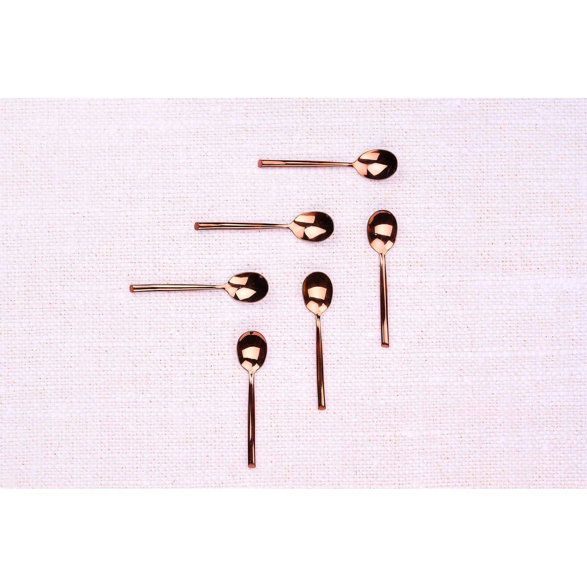 Lot de 6 petites cuillères en inox, NUDE cuivré brillant, BJORN
