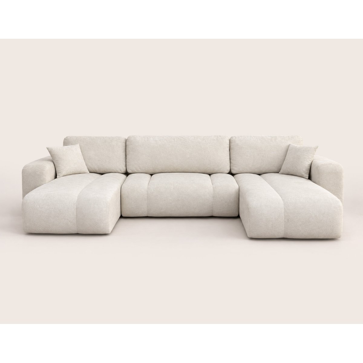 Canapé panoramique en U 7 places convertible avec, MANON beige, BEST MOBILIER