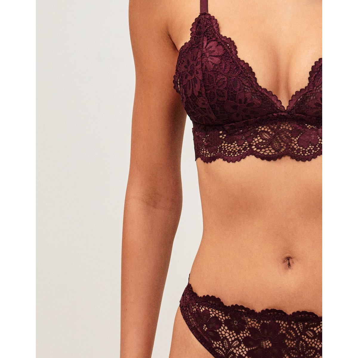 Soutien-gorge triangle paddé en dentelle florale FAVORIZ marron, UNDIZ