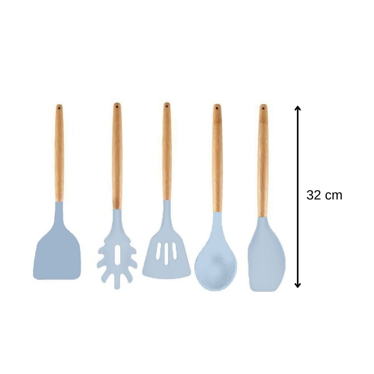 Set d'ustensiles de cuisine en bois avec pot de rangement bleu,bois, FACKELMANN