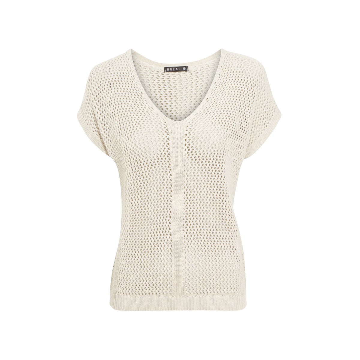 Pull manches courtes ajouré ecru, BREAL