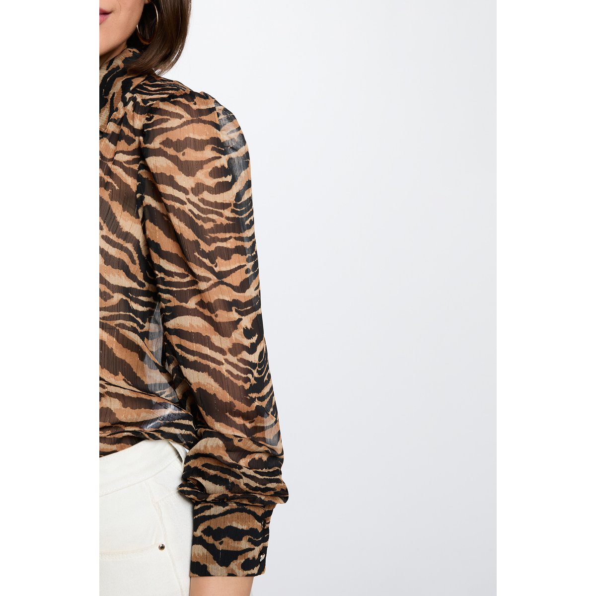 Chemise voile imprimé multicolore, MORGAN