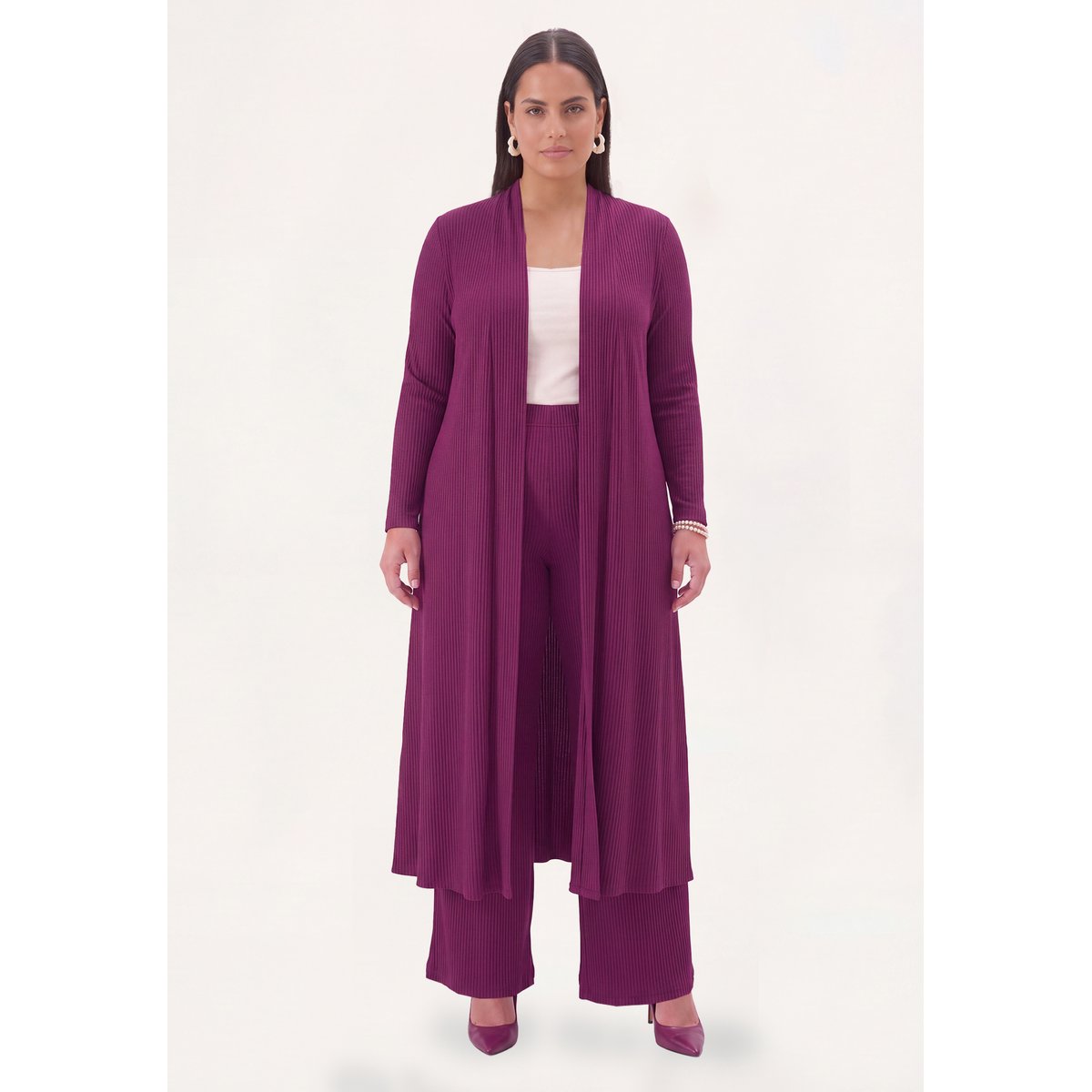 Cardigan avec manches longues violet, YOEK