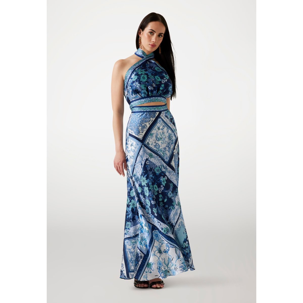 Jupe Longue Imprimé Foulard blau multi, GUESS