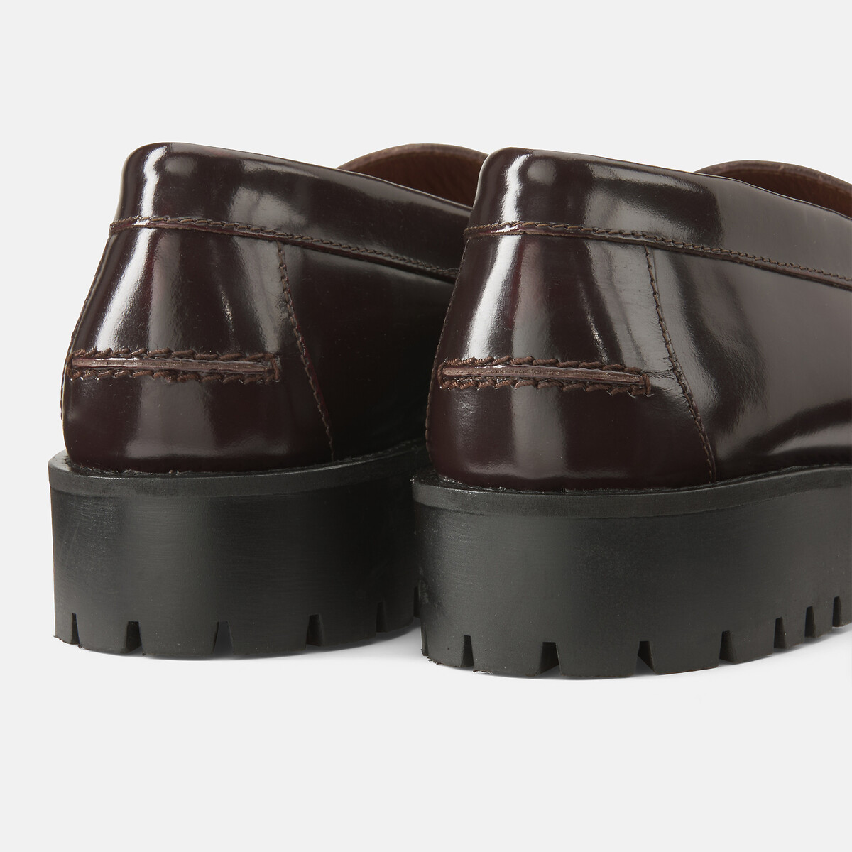 Ledermokassin mit Profilsohle bordeaux                        , LA REDOUTE COLLECTIONS
