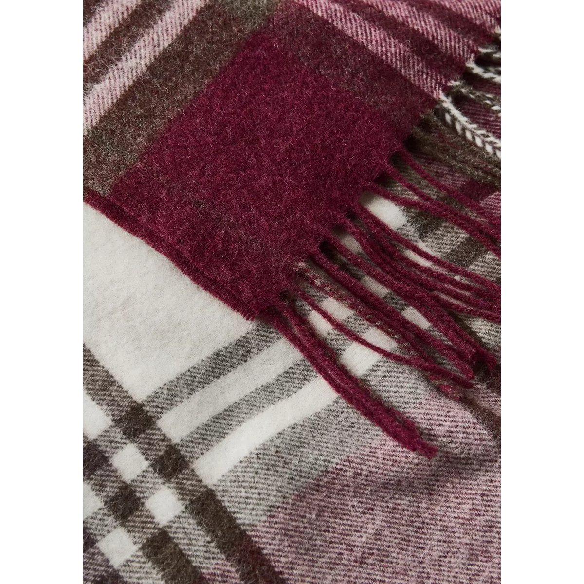 Couverture laine à carreaux rouge, MANGO HOME