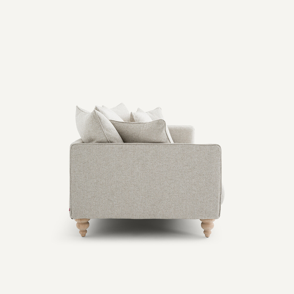 Compacte 3-zitsbank van viscose met structuur en linnen, LAZARE naturel, AM.PM