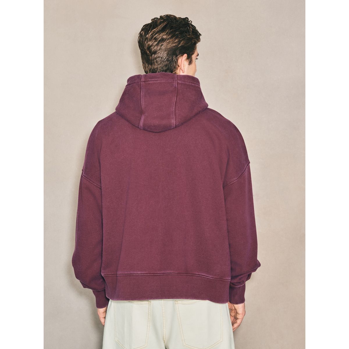 Sweat à capuche zippé motif edit prune, NEXT