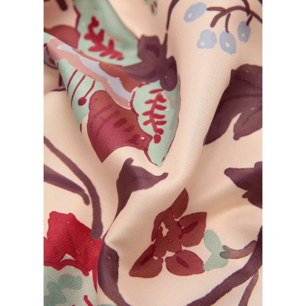 Foulard à fleurs marron, MANGO