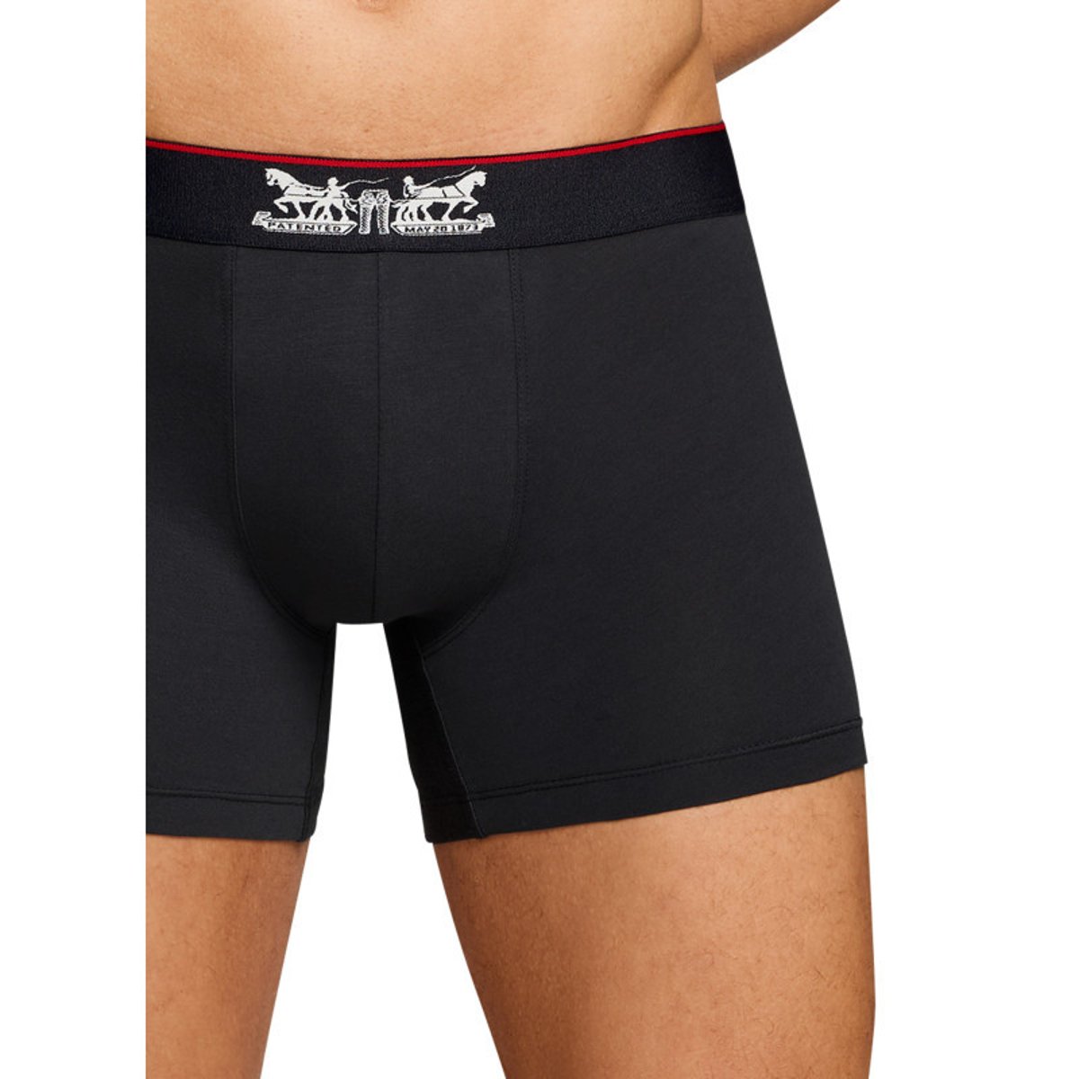 Lot de 3 boxers courts gris et noir en coton avec ceinture élastiquée gris et noir, LEVI'S