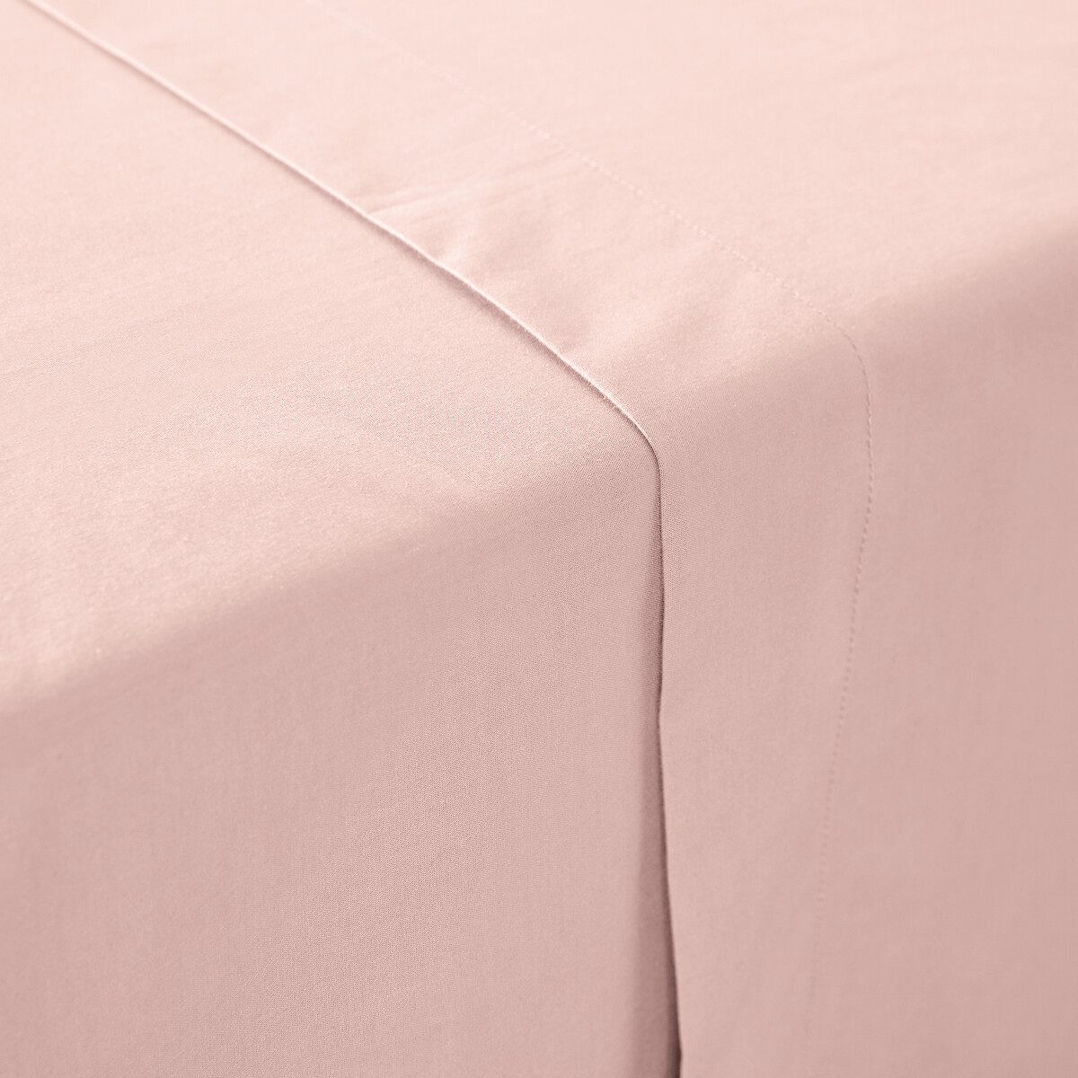 Scenario Plain Cotton Percale 200 Thread Count Flat Sheet powder pink, LA REDOUTE INTERIEURS