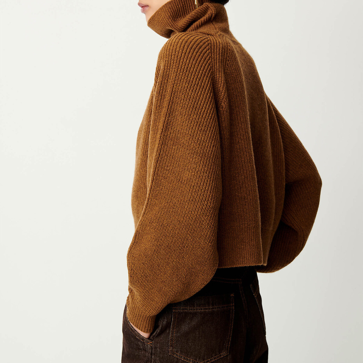 Yinga Openwork Detail Turtleneck Jumper bronze, SESSUN