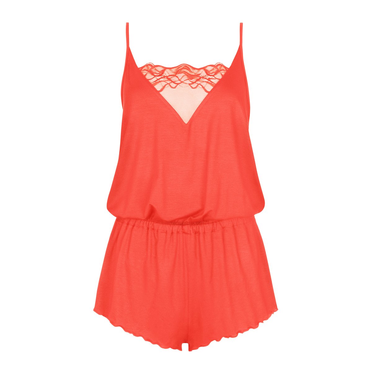 Pyjama combishort de nuit Dione rouge, LISCA
