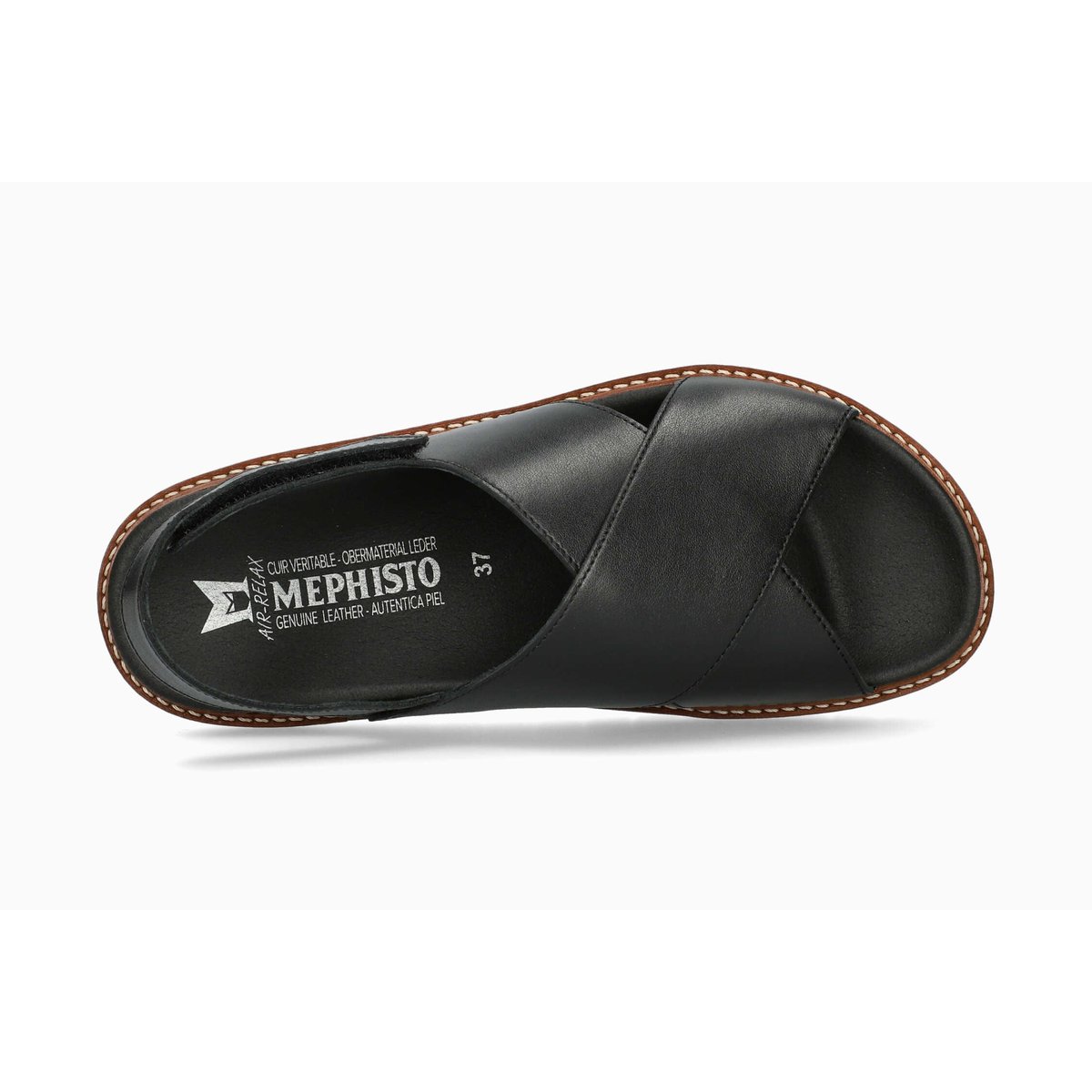 Sandales en cuir BLANCHE noir 5144, MEPHISTO